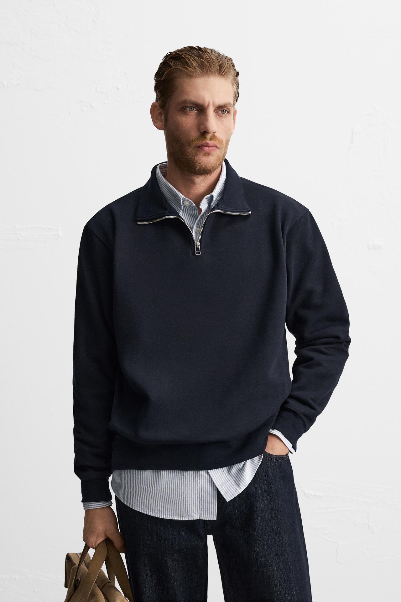 ZIP-COLLAR SWEATSHIRT