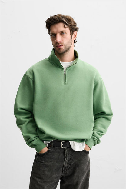 ZIP-COLLAR SWEATSHIRT